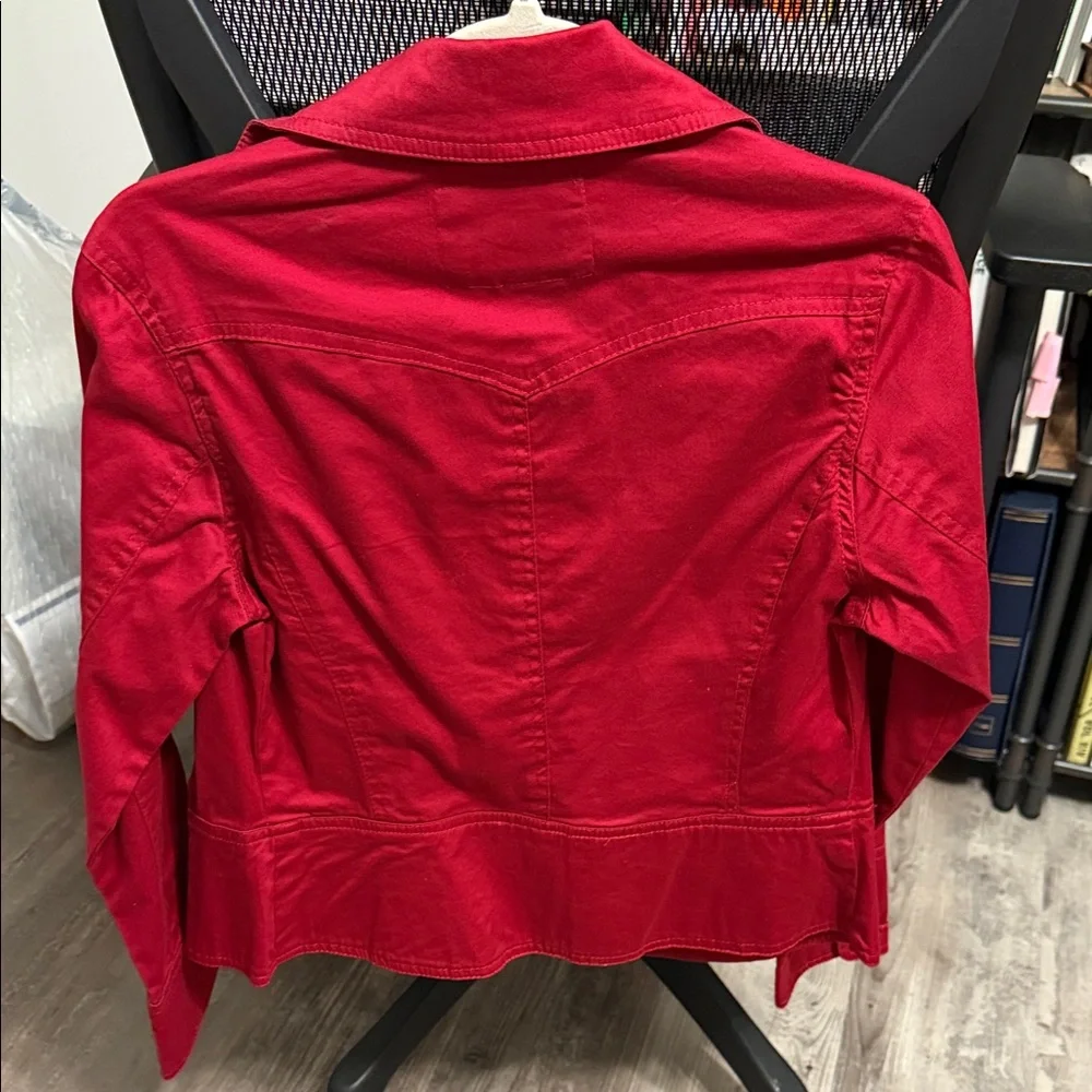Live a Little Red Jean Jacket - Picture 2 of 2